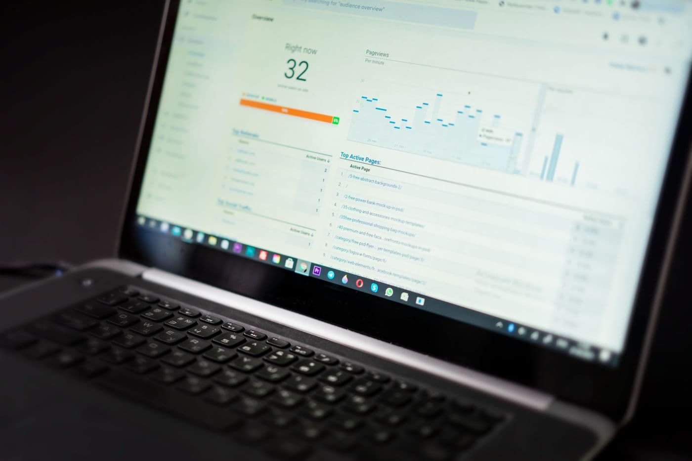 Energy monitoring dashboard on a laptop