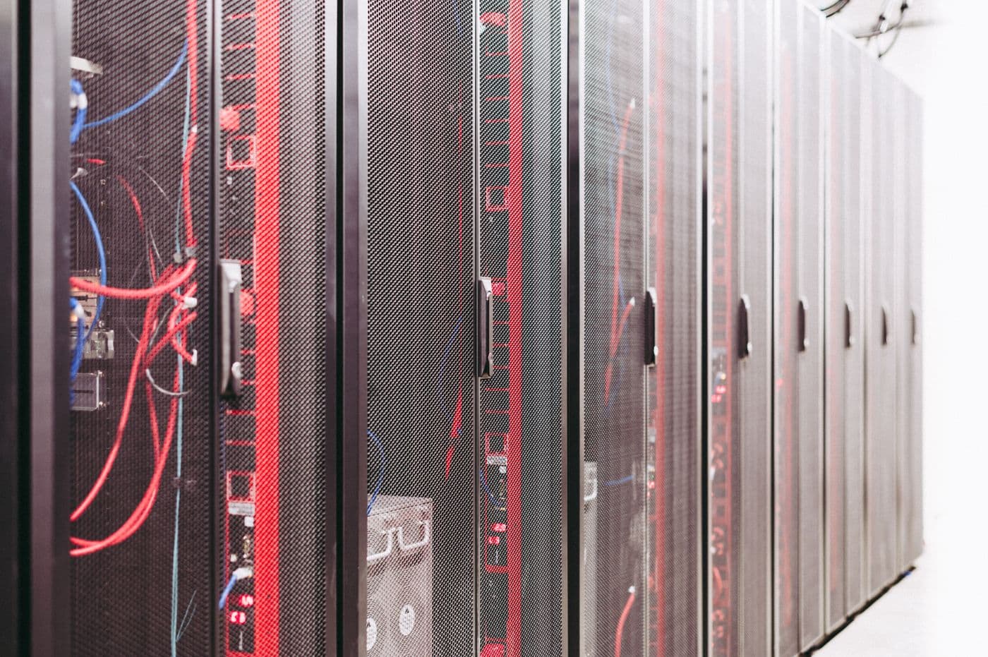Modular storage racks in a technical room