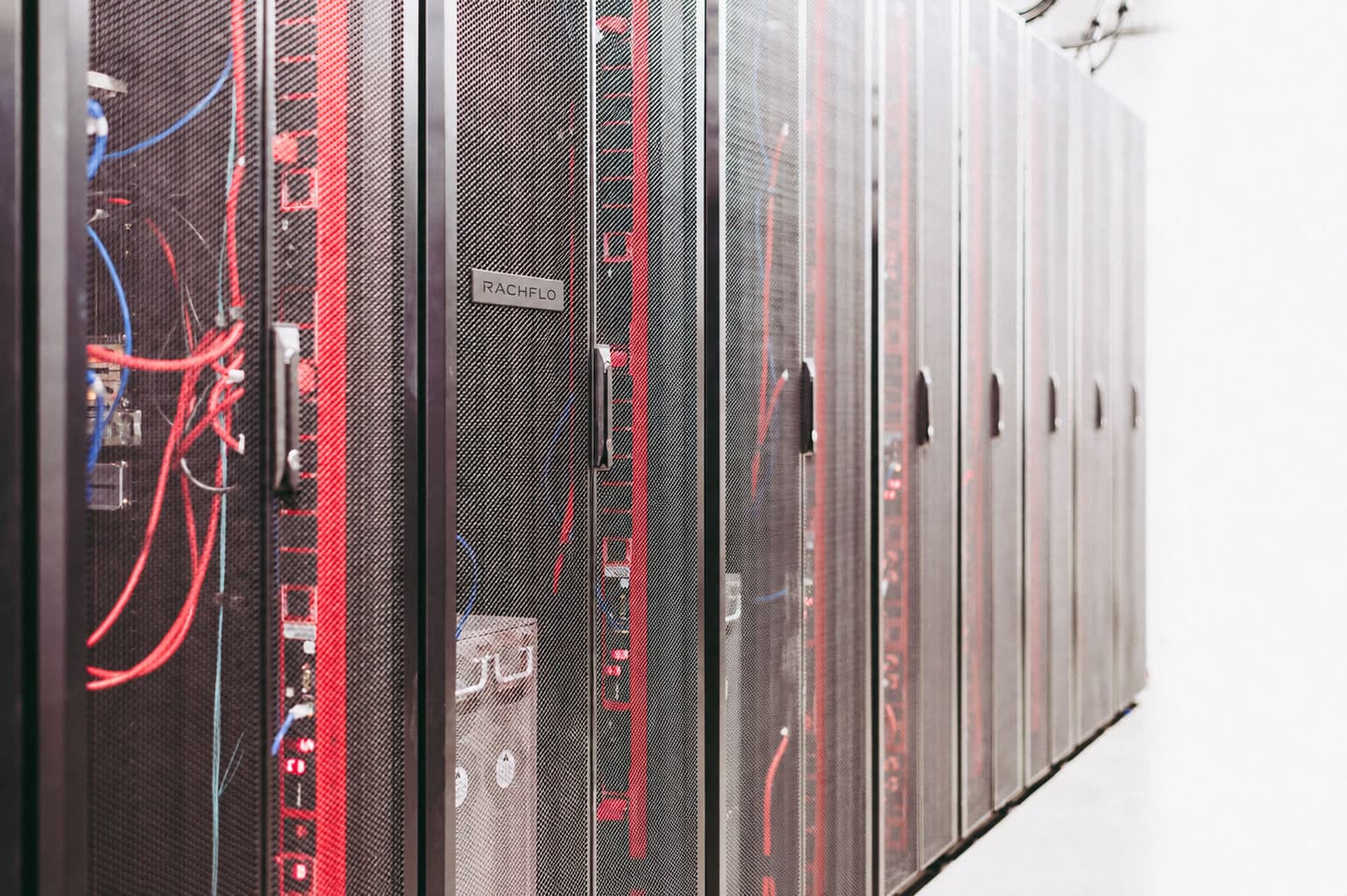 Modular storage racks in a technical room